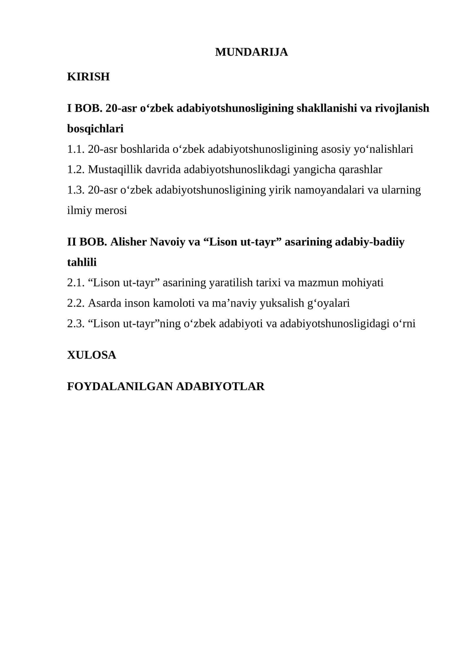 20-asr o‘zbek adabiyotshunosligining shakllanishi va rivojlanish bosqichlari
