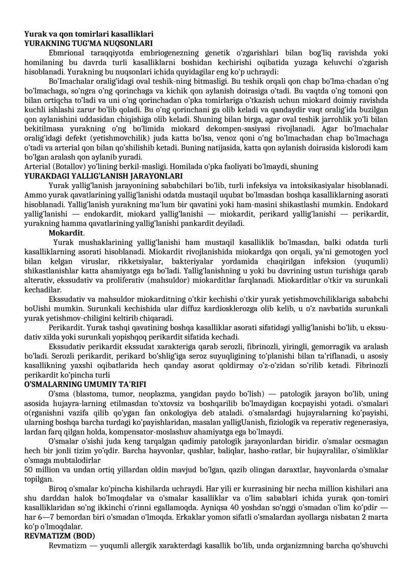 Yurak va qon tomirlari kasalliklari