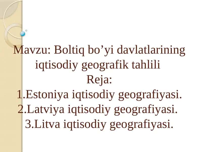 Estonya iqtisodiy geografiyasi