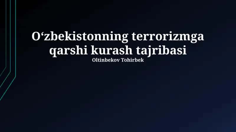 Oʻzbekistonning terrorizmga qarshi kurash tajribasi