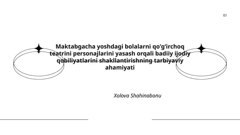 Maktabgacha yoshdagi bolalarni qoʻgʻirchoq teatrini personajlarini yasash orqali badiiy ijodiy qobiliyatlarini shakllantirishning tarbiyaviy ahamiyati