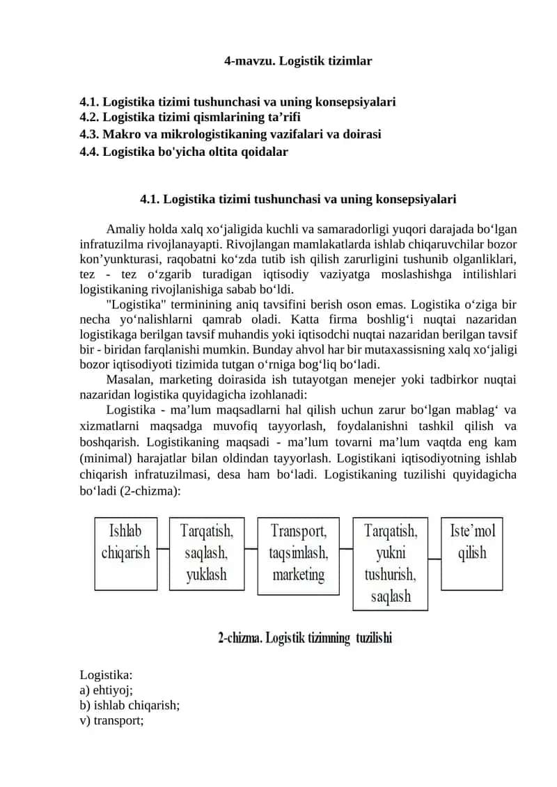Logistika tizimi