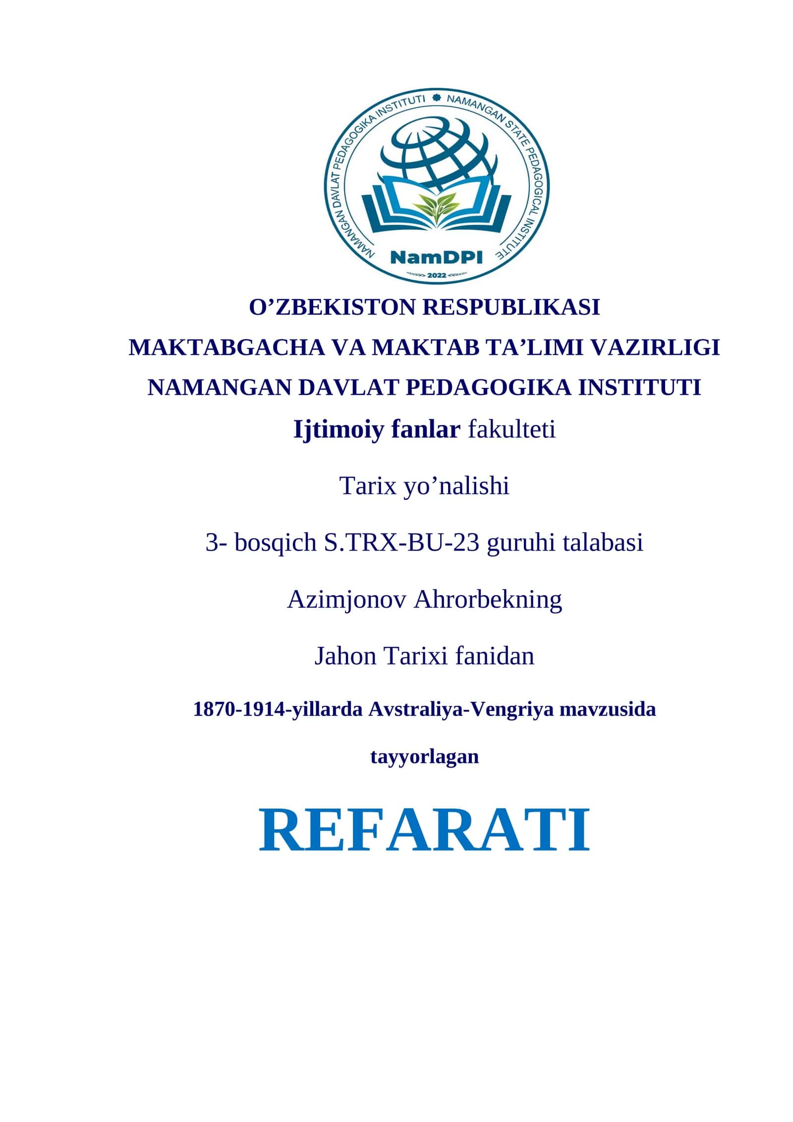 1870-1914-yillarda Avstraliya-Vengriya mavzusida