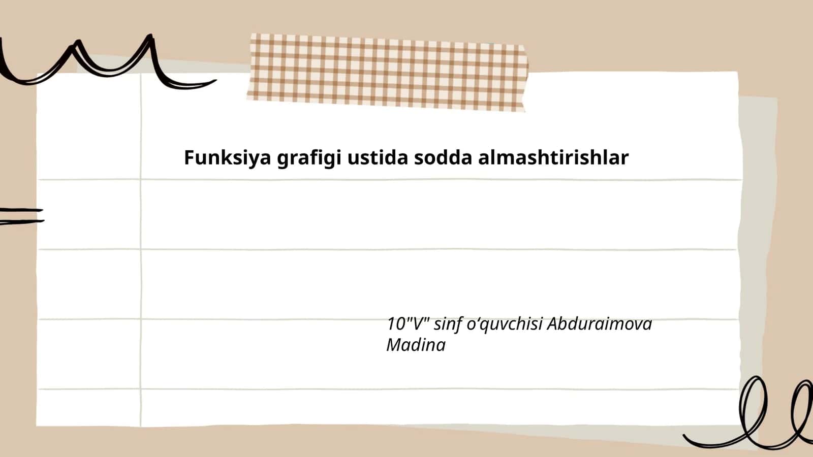 Funksiya grafigi ustida sodda almashtirishlar