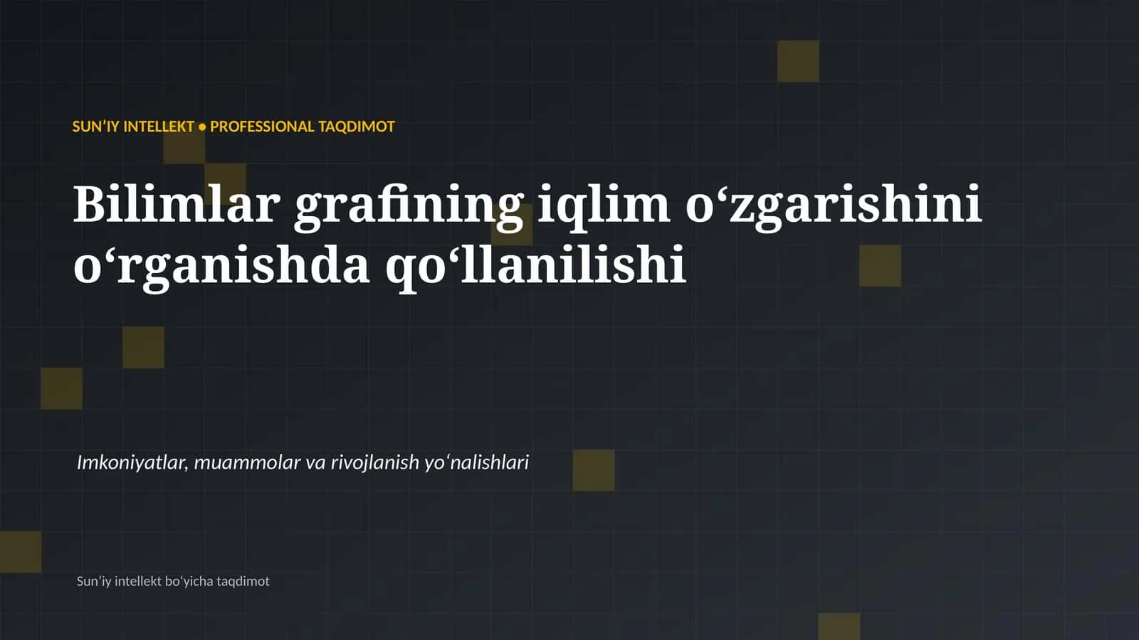 Sun’iy Intellekt boʻyicha taqdimot