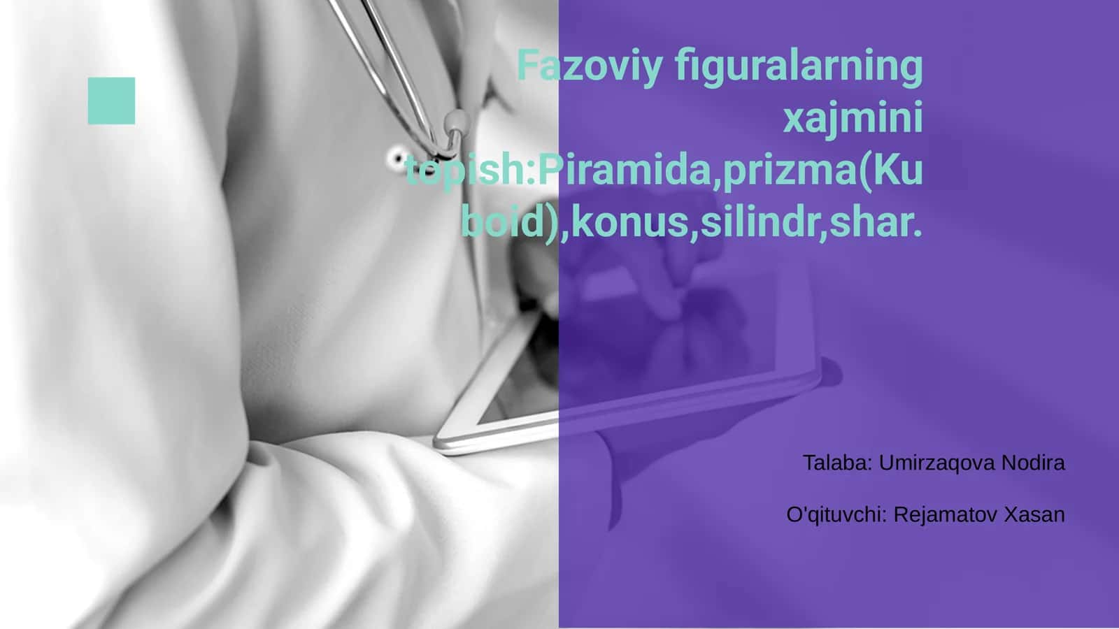 Fazoviy figuralarning xajmini topish
