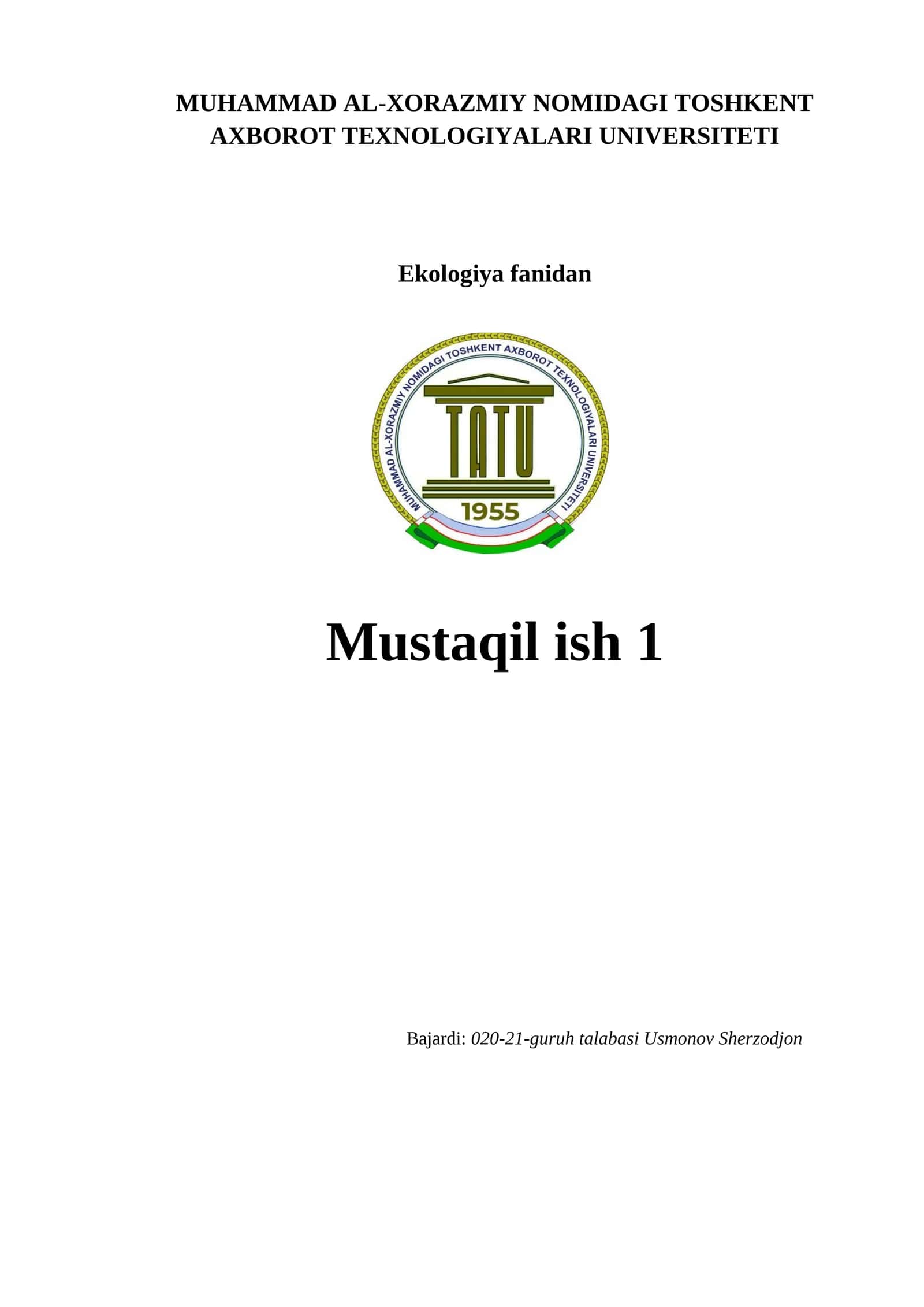 BIOLOGIK RESURSLARNING EKOLOGIKFUNKSIYASI