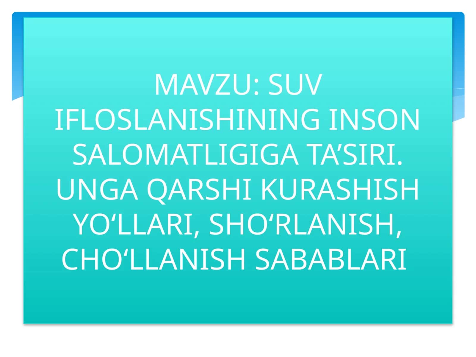 SUV IFLOSLANISHINING INSON SALOMATLIGIGA TA’SIRI