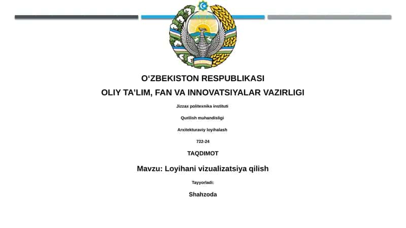 Loyihani vizualizatsiya qilish