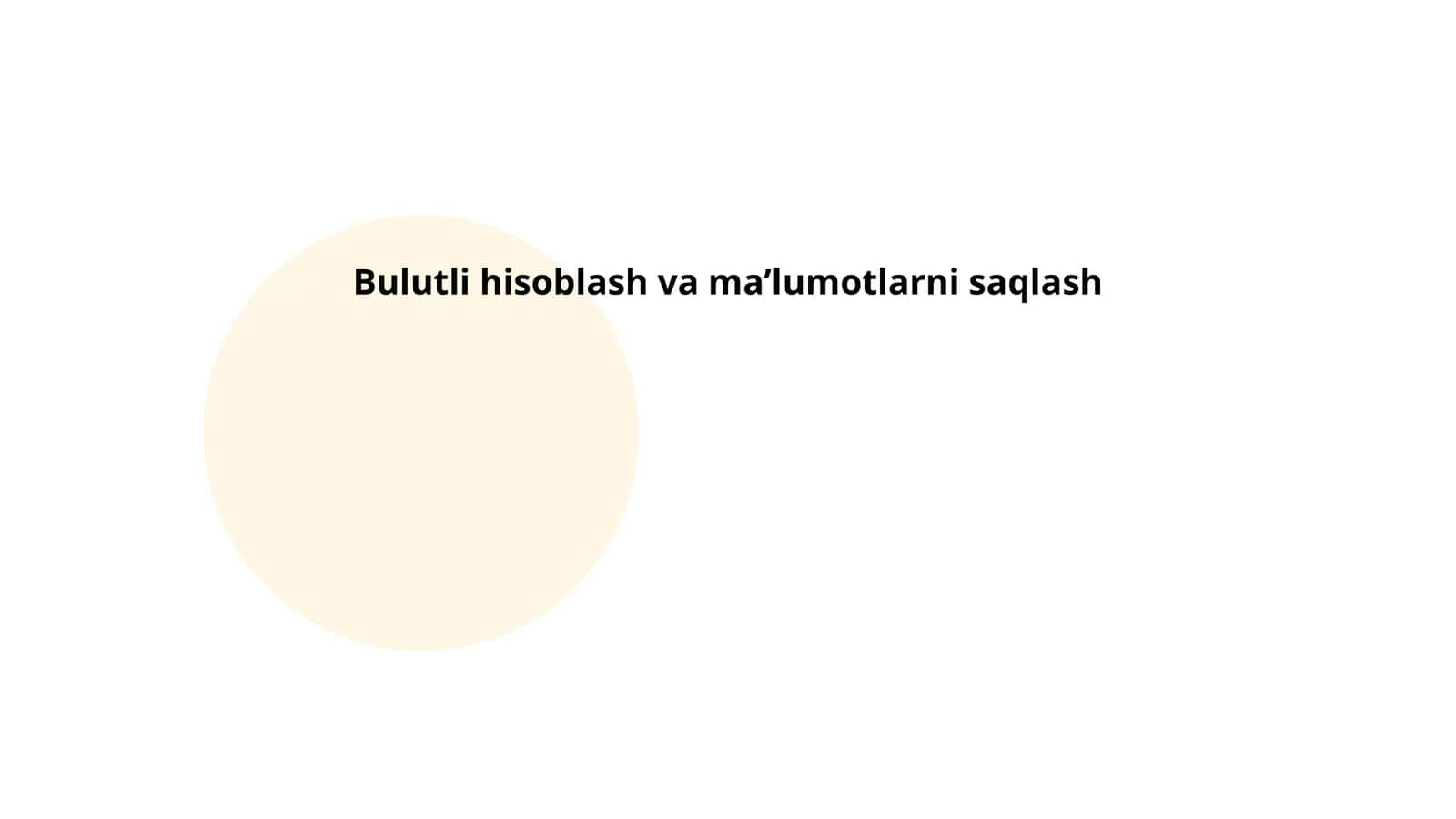 Bulutli hisoblash va ma'lumotlarni saqlash