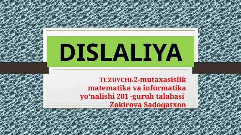 Dislaliya
