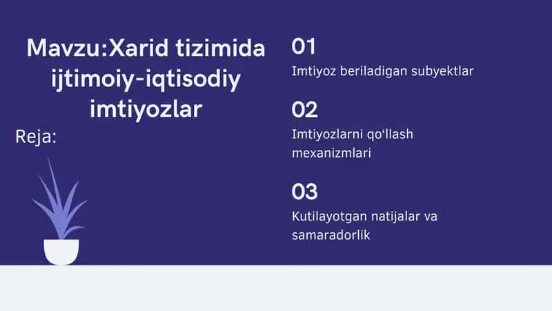 Xarid tizimida ijtimoiy-iqtisodiy imtiyozlar