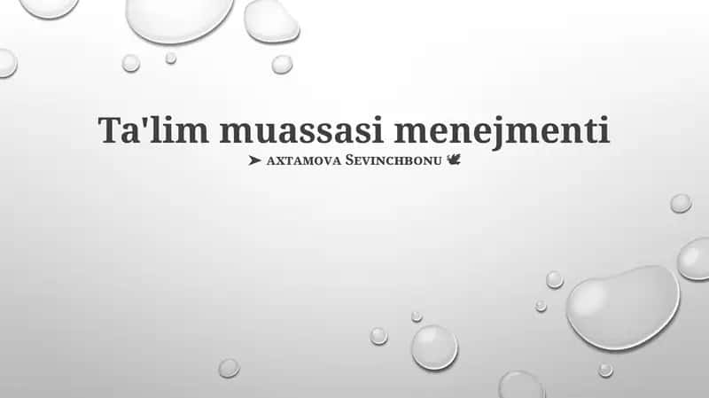 Ta'lim muassasi menejmenti