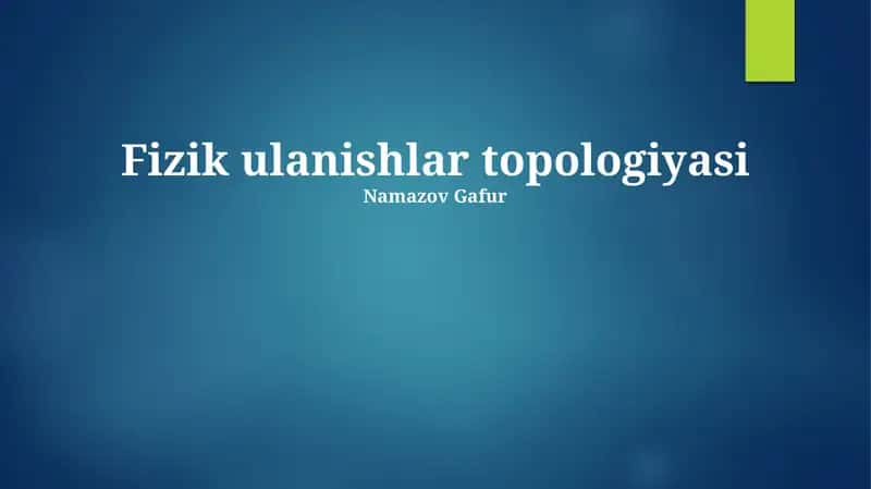 Fizik ulanishlar topologiyasi