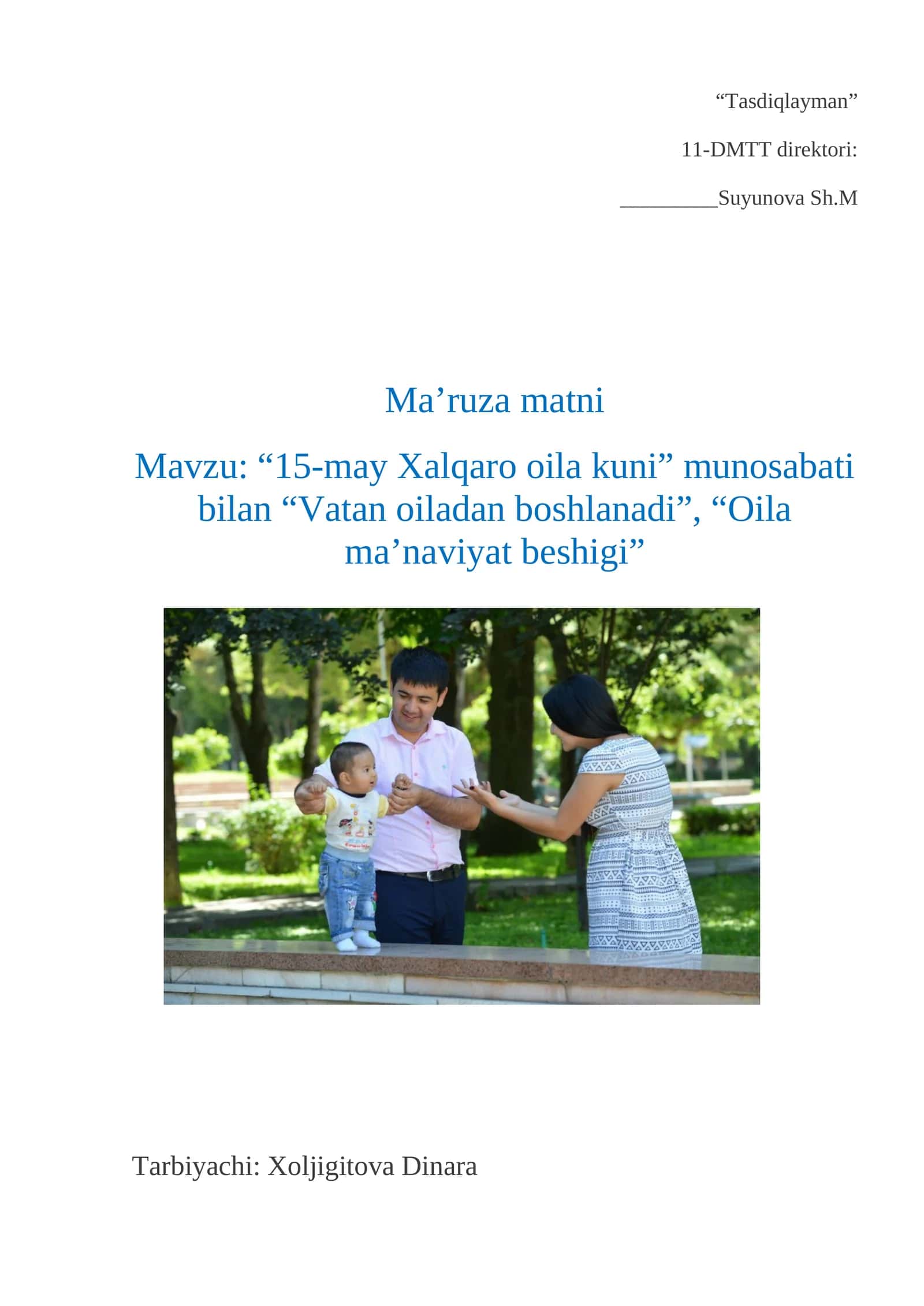 15-may Xalqaro oila kuni