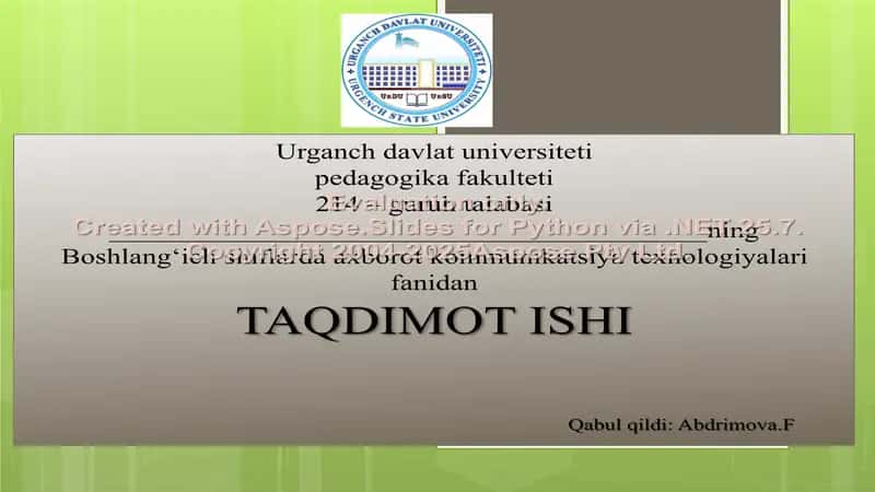 Boshlang‘ich sinf o‘quvchilariga savod o‘rgatish davrida axborot texnologiyalaridan foydalanishni o‘rgatish