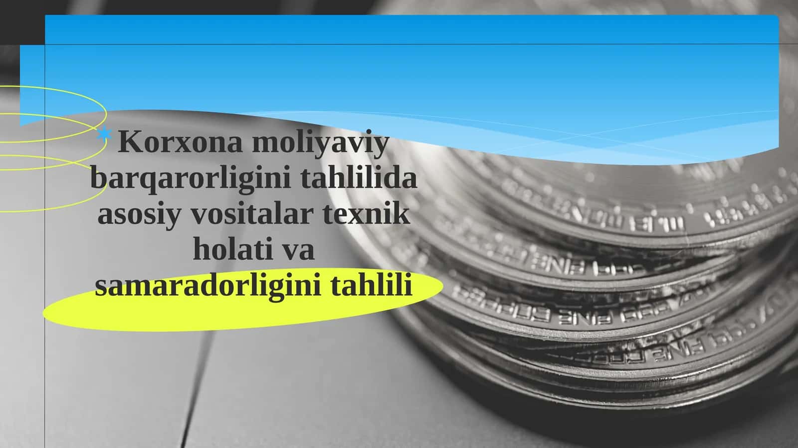 Korxona moliyaviy barqarorligini tahlilida asosiy vositalar texnik holati va samaradorligini tahlil