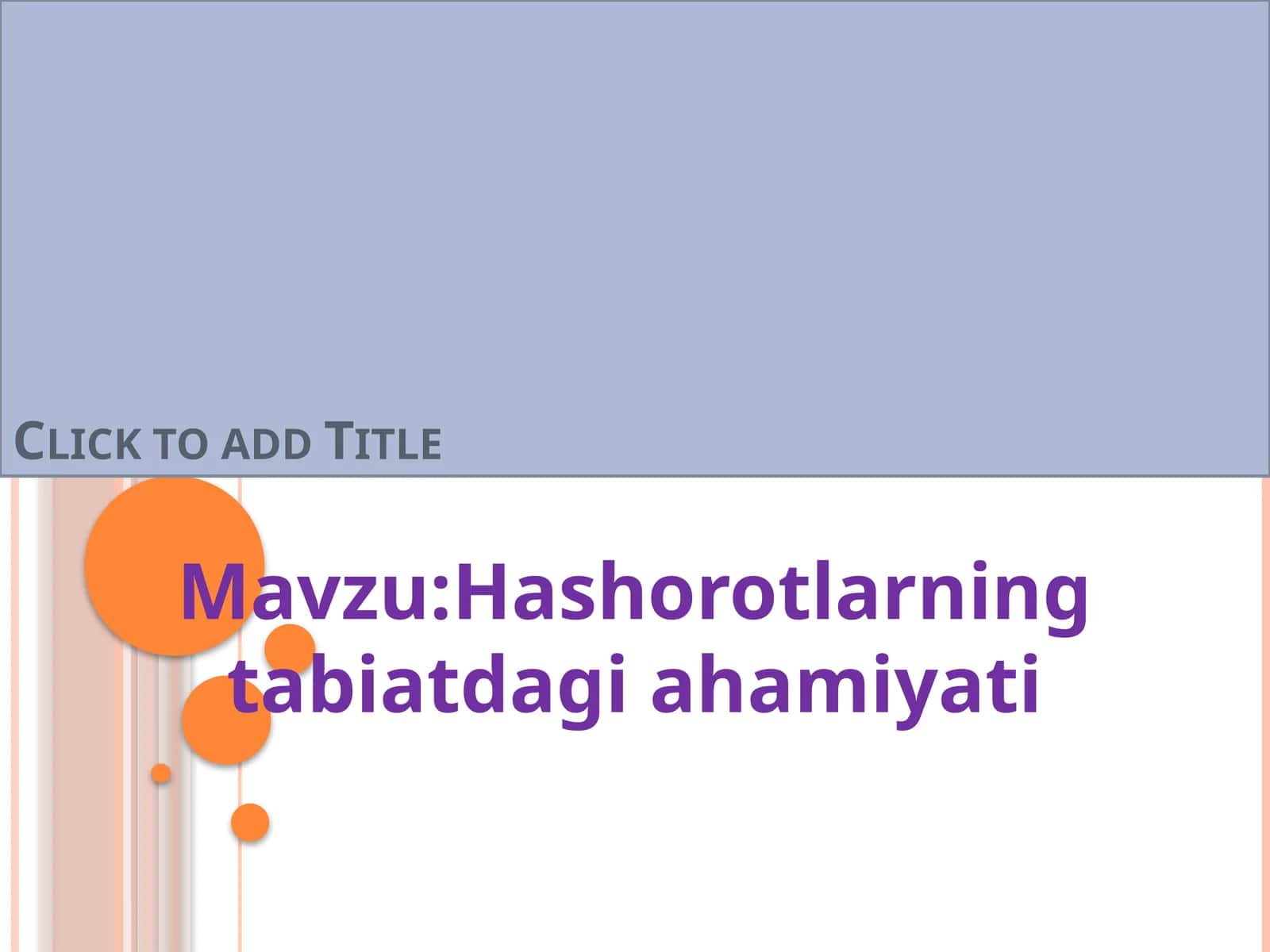 Hashorotlarning tabiatdagi ahamiyati