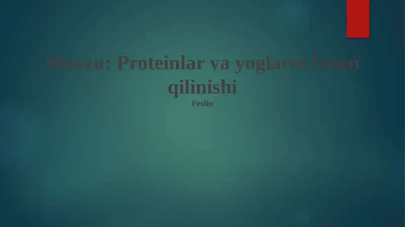 Yog'larning Hazm Qilinishi