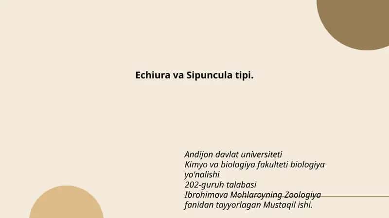 Echiura va Sipuncula tipi