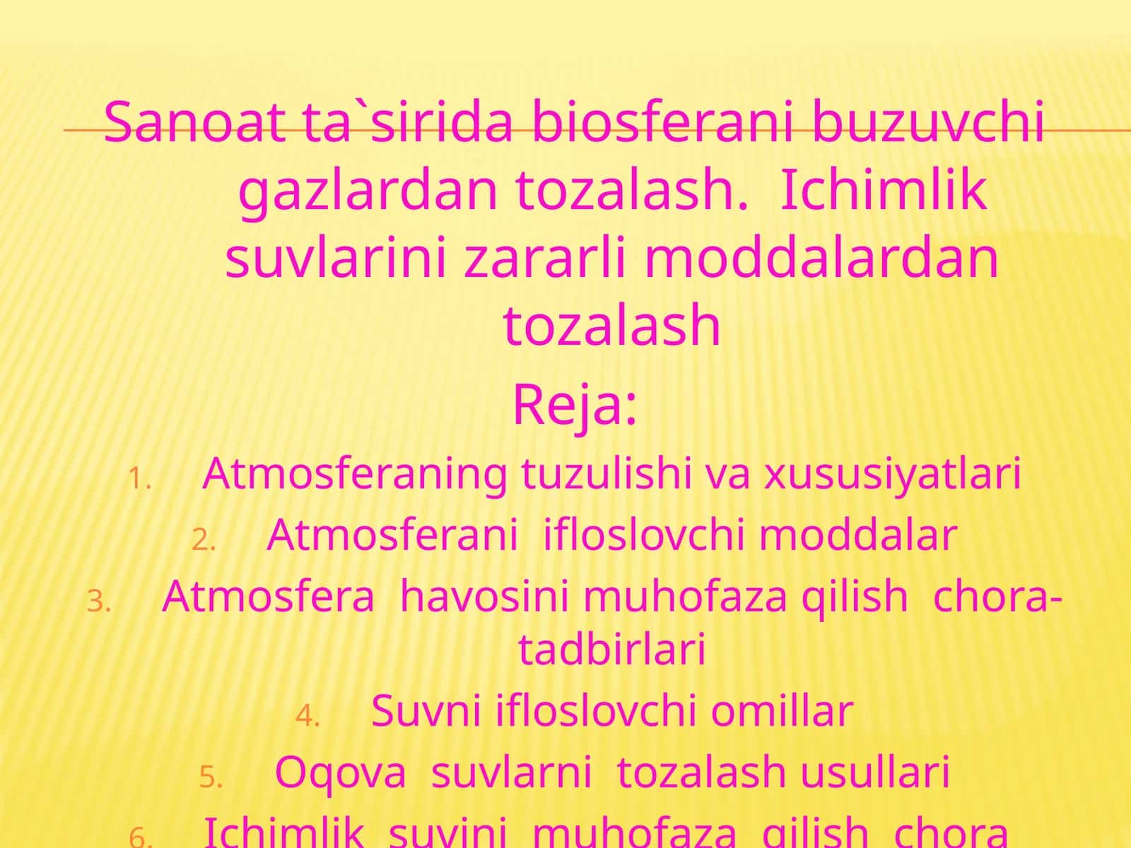 Chiqindi suvlar va ularni tozalash usullari