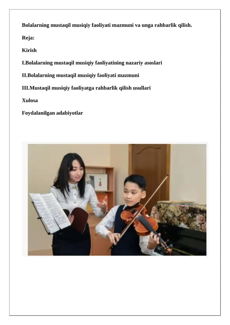 Mustaqil Musiqiy Faoliyat