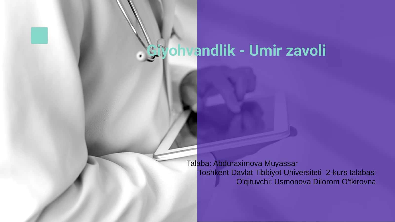 Giyohvandlik - Umir zavoli