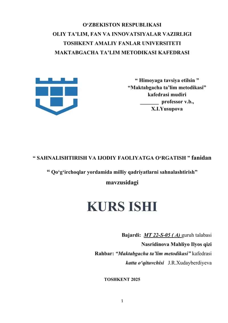 Qoʻgʻirchoqlar yordamida milliy qadriyatlarni sahnalashtirish