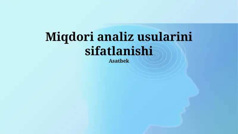Ma'lumot Tahlili Texnikalari