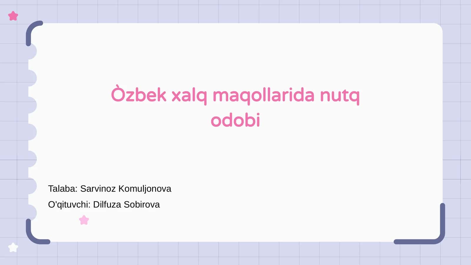 Òzbek xalq maqollarida nutq odobi
