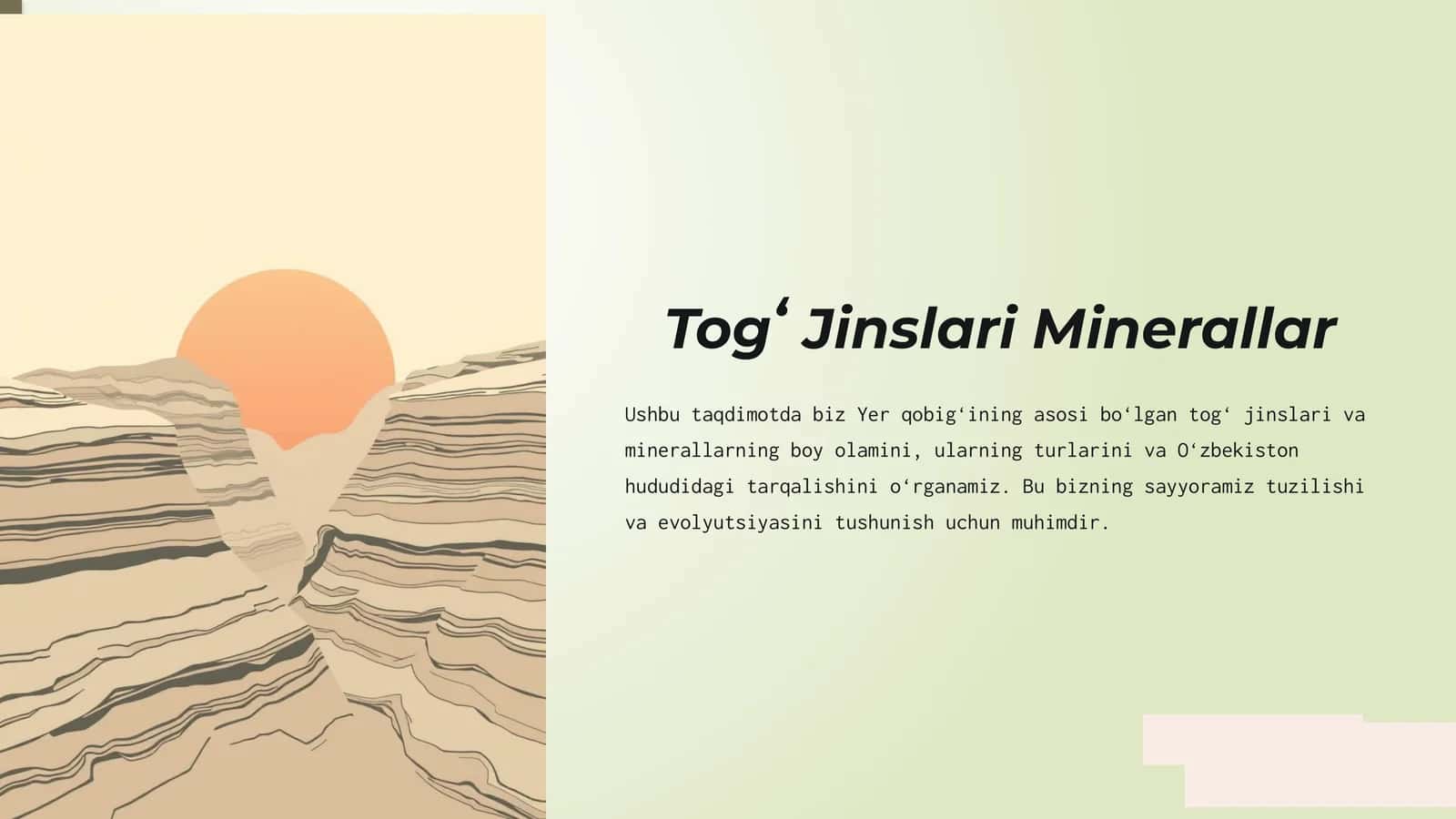 Togʻ Jinslari Minerallar