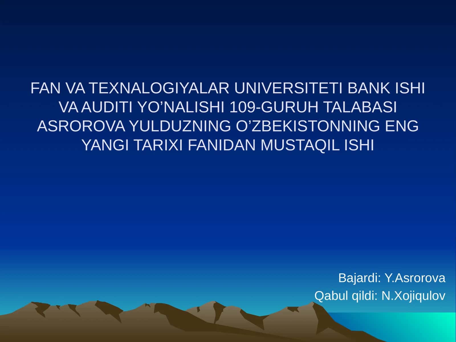 O’zbekiston Respublikasi Konstitutsiyasining qabul qilinishi va uning tarixiy ahamiyati