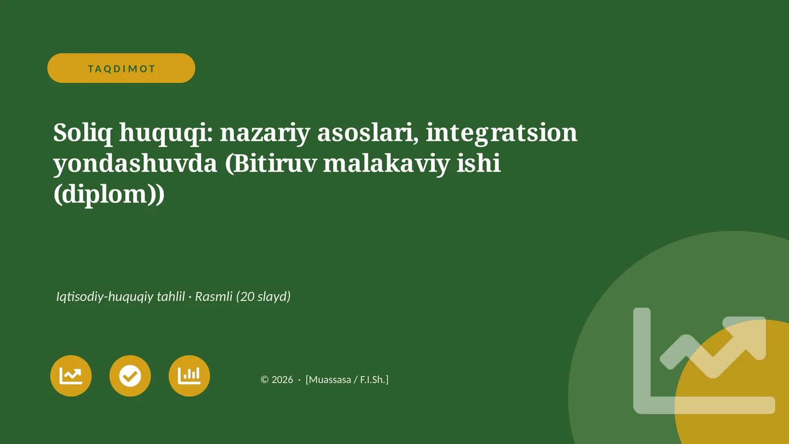 Soliq huquqi: nazariy asoslari, integratsion yondashuvda (Bitiruv malakaviy ishi (diplom))
