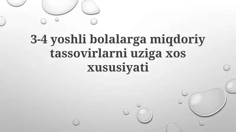 3-4 Yoshdagi Bolalarda Miqdorni Ta'riflash