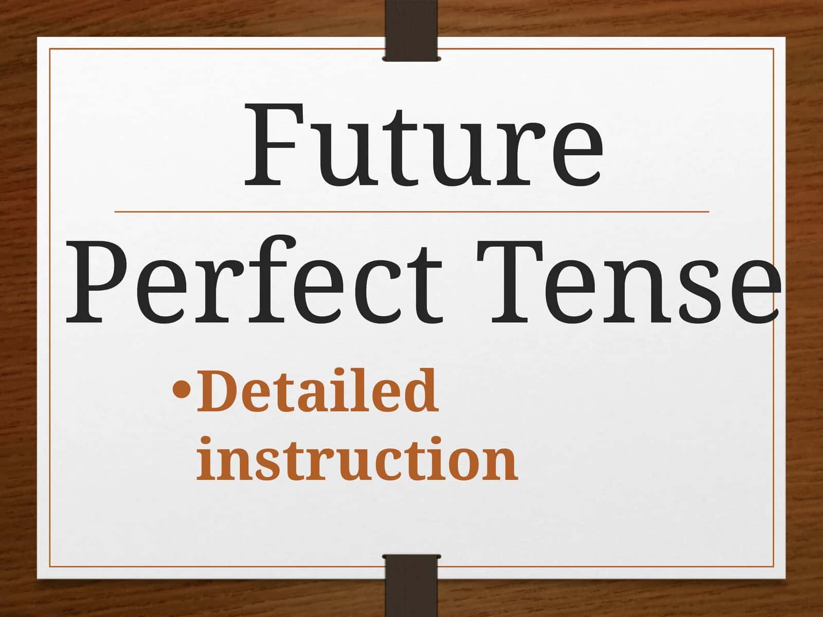 Future Perfect Tense