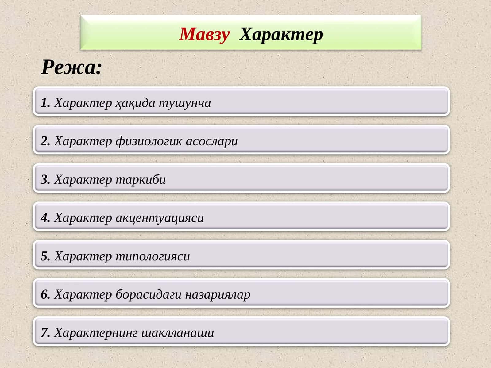 Характер