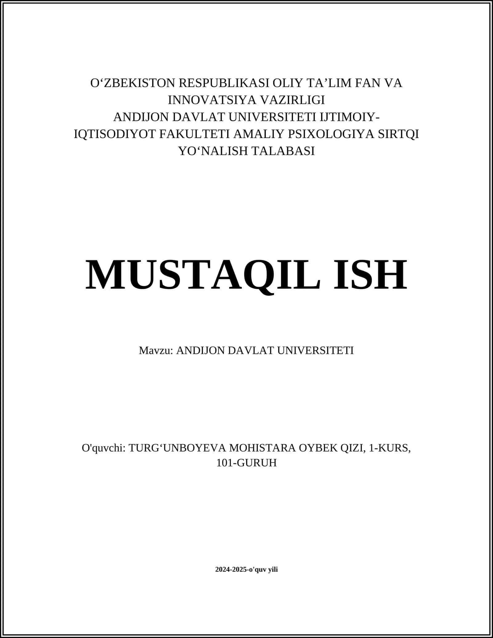 ANDIJON DAVLAT UNIVERSITETI