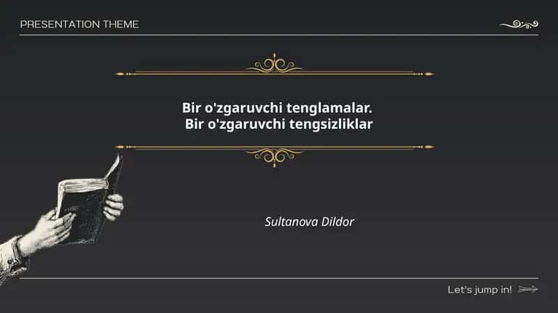 Bir o'zgaruvchi tenglamalar