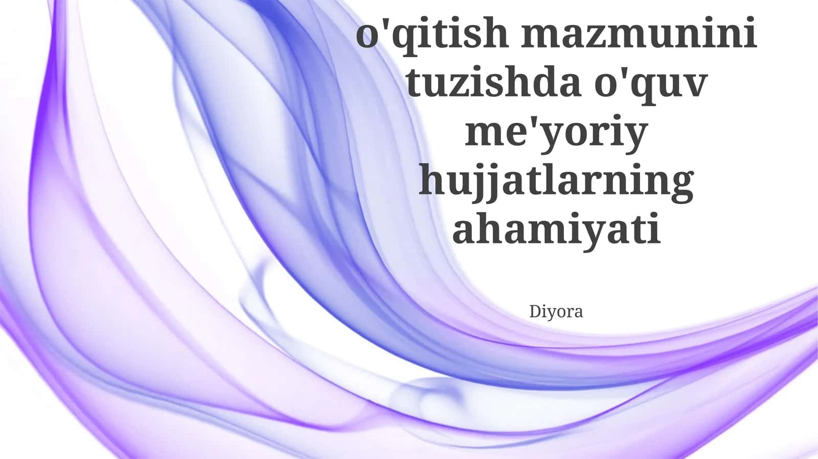 Ta'lim mazmuni va o'qitish mazmunini tuzishda o'quv me'yoriy hujjatlarning ahamiyati
