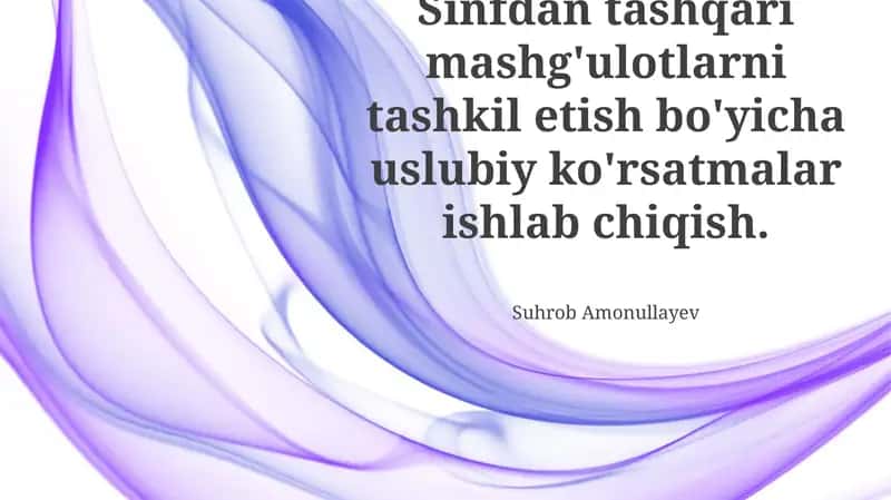 Qo'shimcha mashg'ulotlarni tashkil etish metodologiyasi