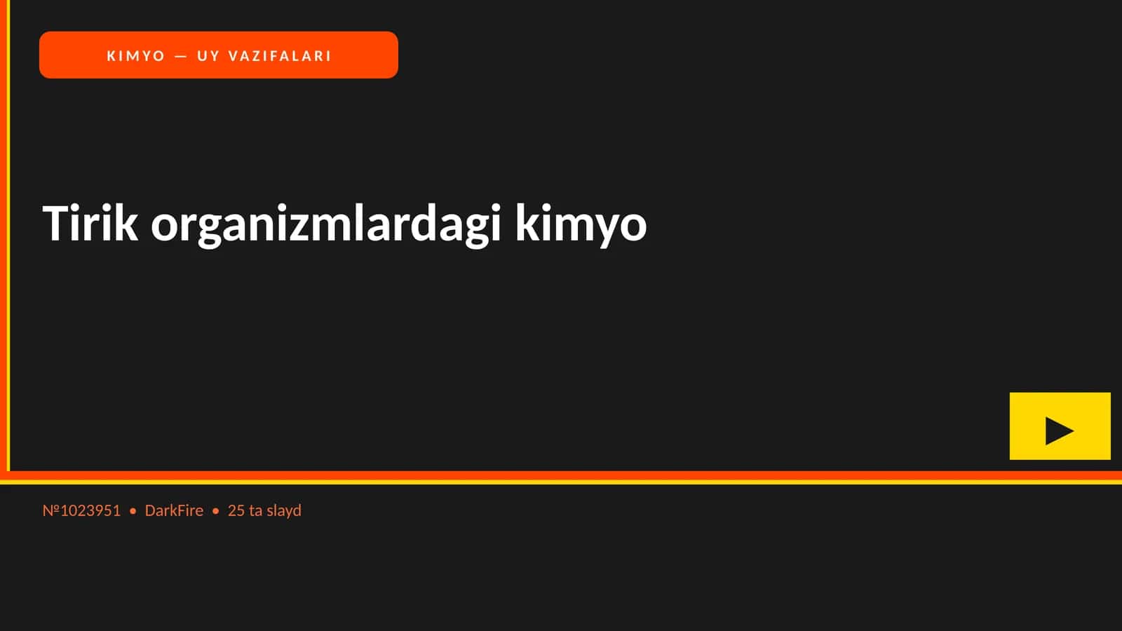 Tirik organizmlardagi kimyo