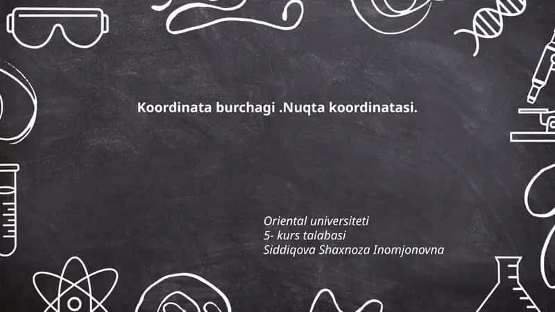 Koordinata burchagi.Nuqta koordinatasi