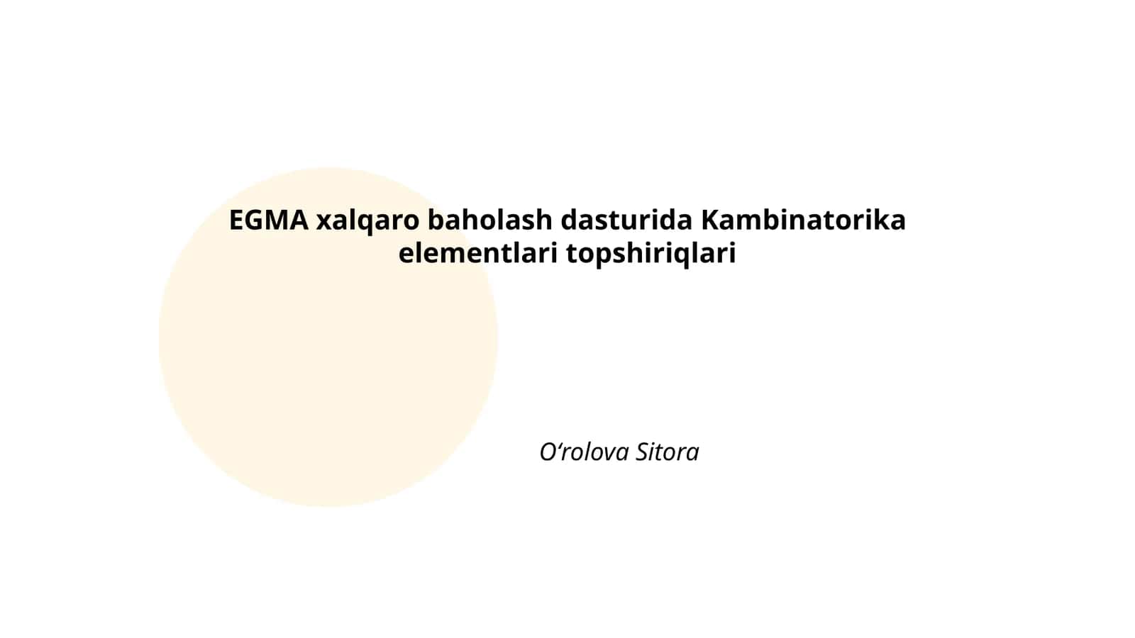 Kombinatorika elementlari topshiriqlari