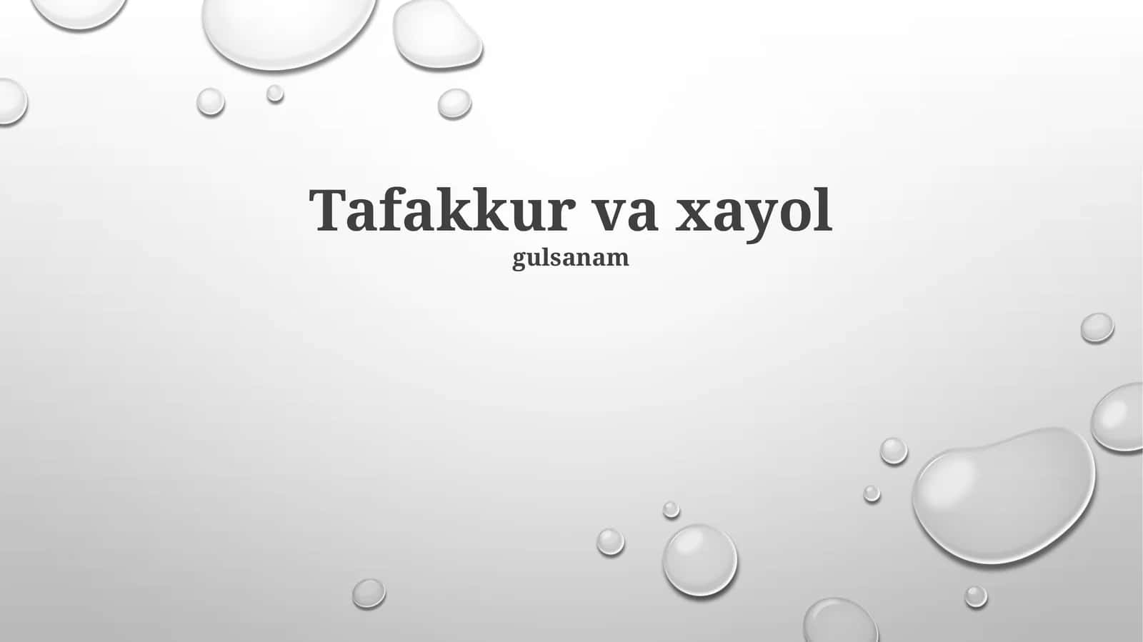 Tafakkur va xayol