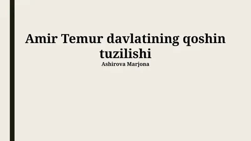 Amir Temur davlatining qoshin tuzilishi