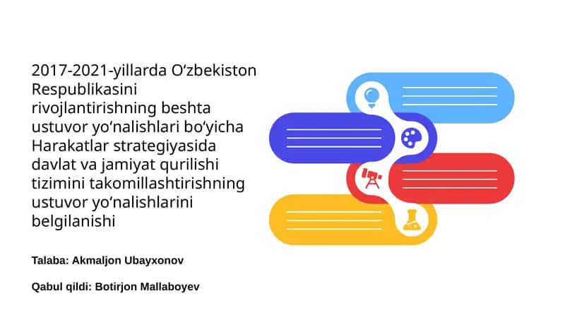 O‘zbekistonni rivojlantirish bo‘yicha Harakatlar strategiyasiga kirish