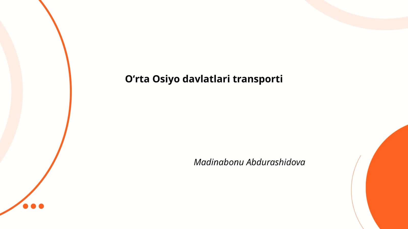 Oʻrta Osiyo davlatlari transporti