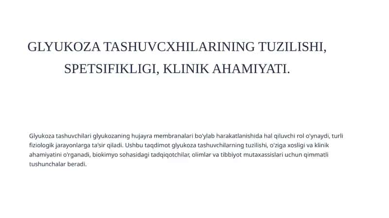 Glyukozatashuvchilarining tuzilishi