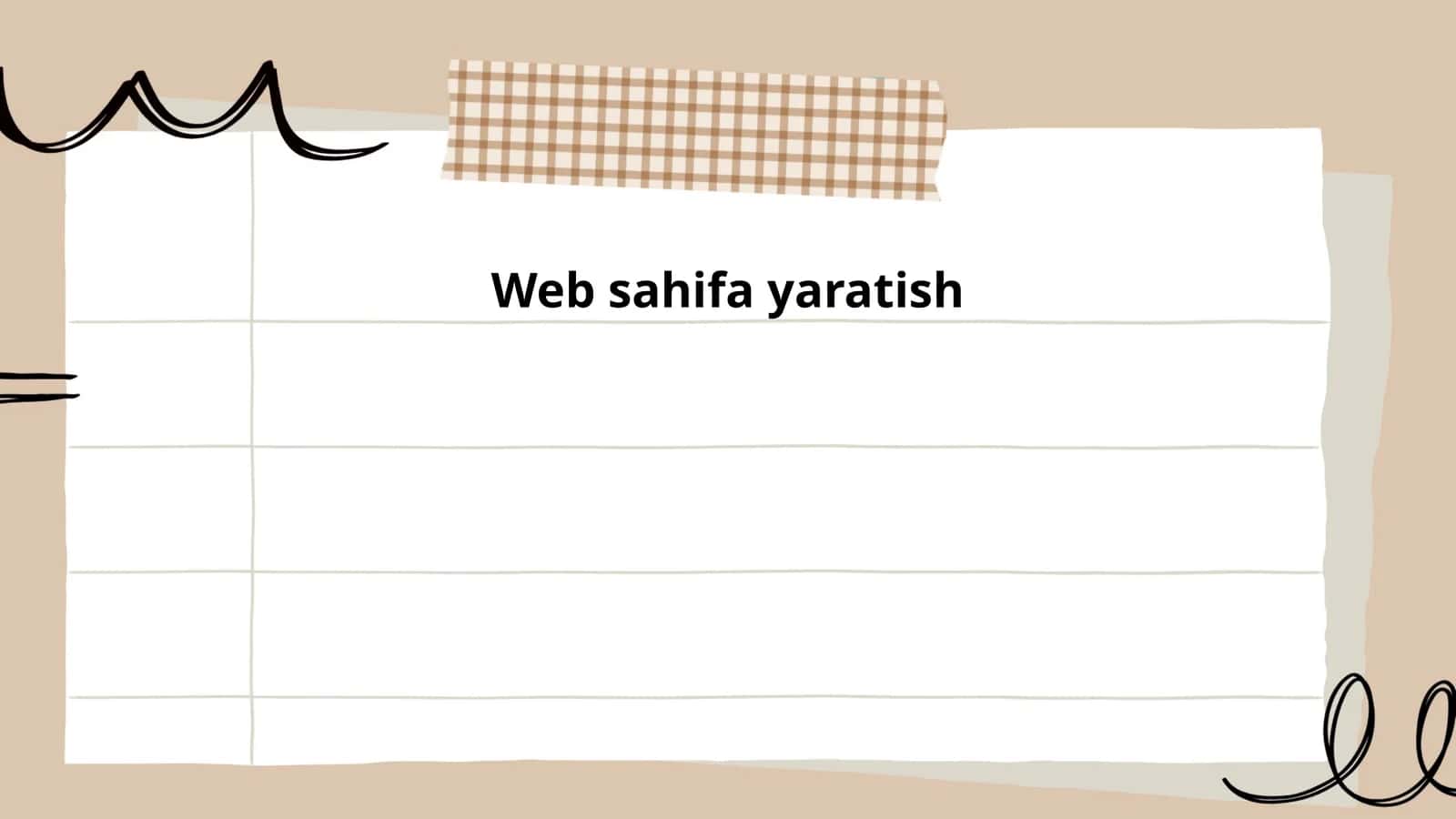 Web sahifa yaratish