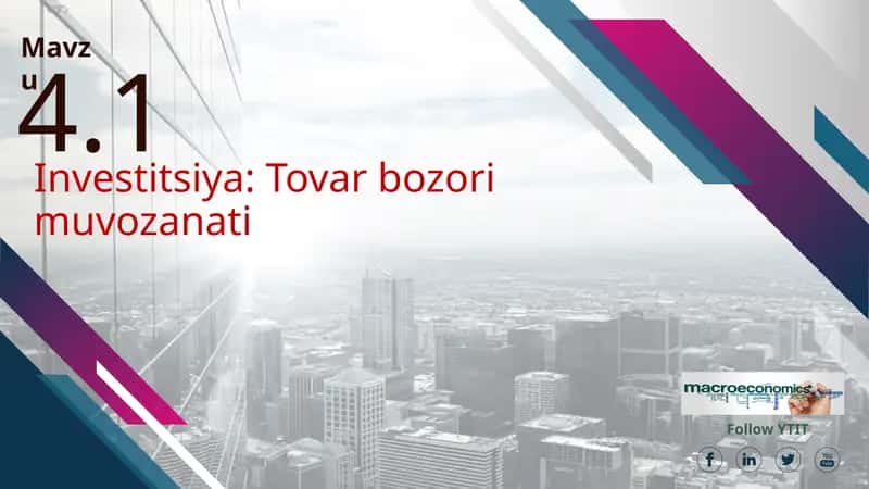 Investitsiya: Tovar bozori muvozanati